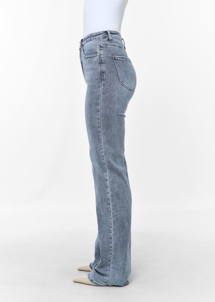Straight leg clean stretch jeans