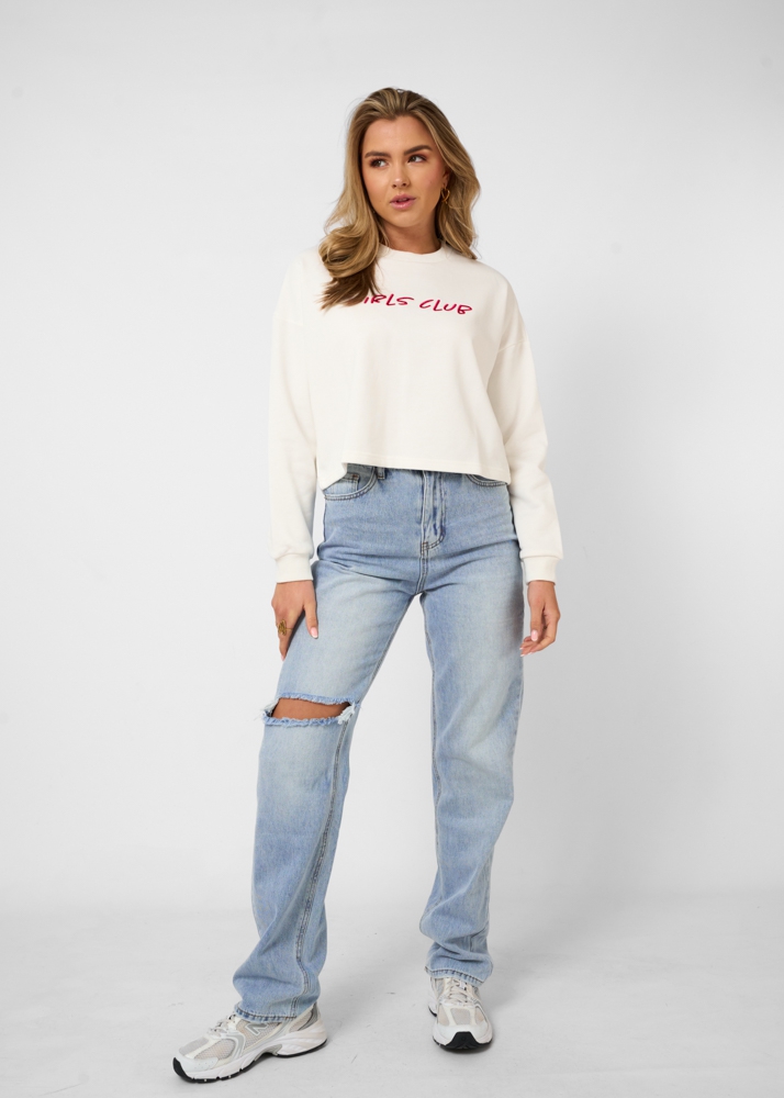 Girls club sweater wit