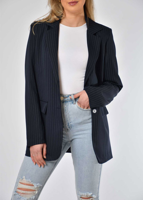Maan blazer donkerblauw
