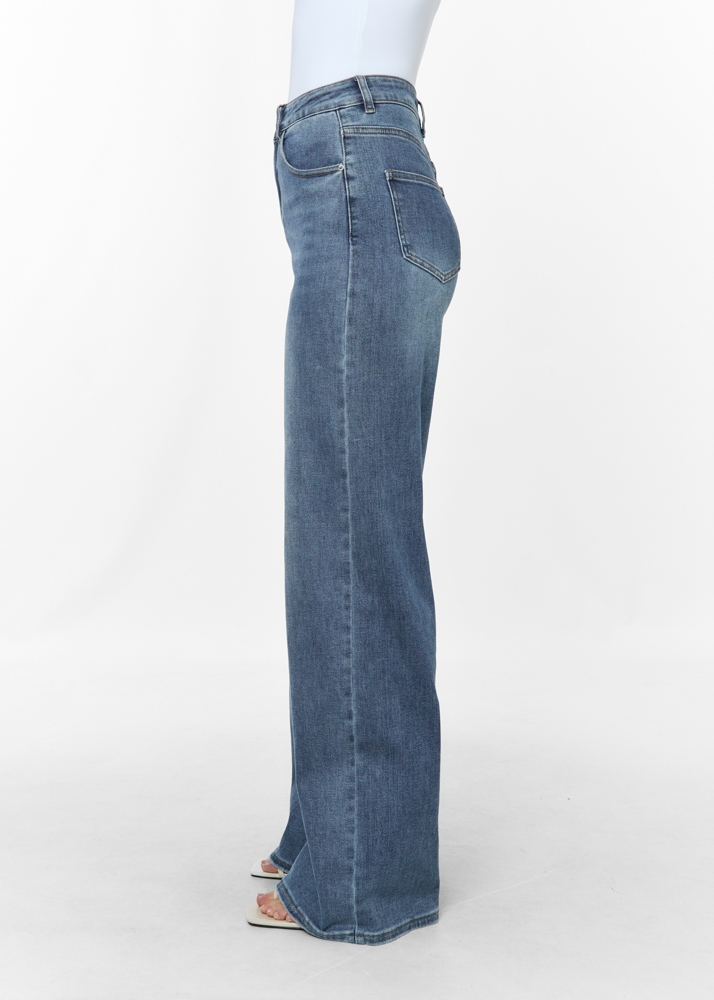 Wide leg stretch jeans