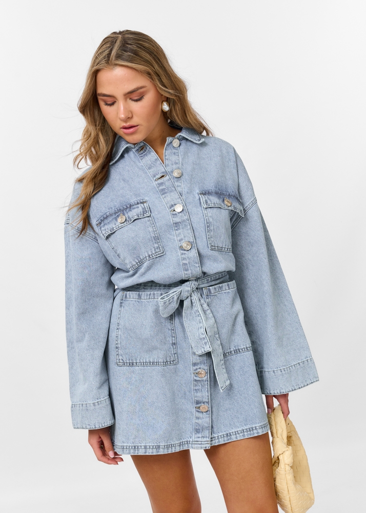 Beth denim jurk lichtblauw