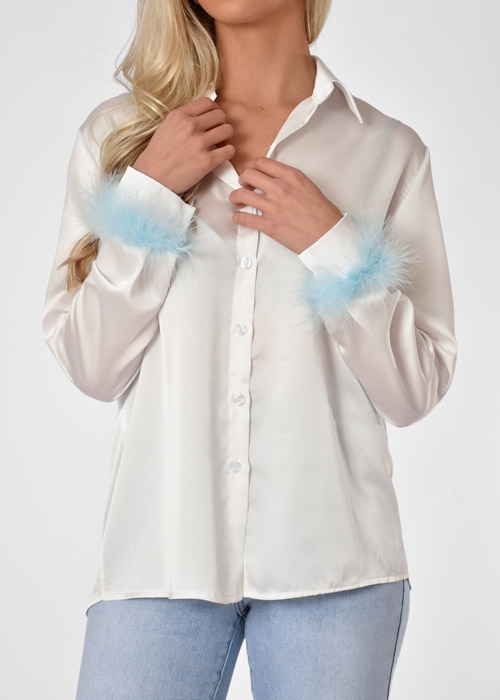 Alex veren blouse lichtblauw