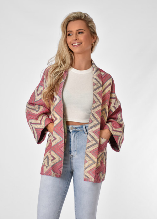 Veerle jasje roze aztec