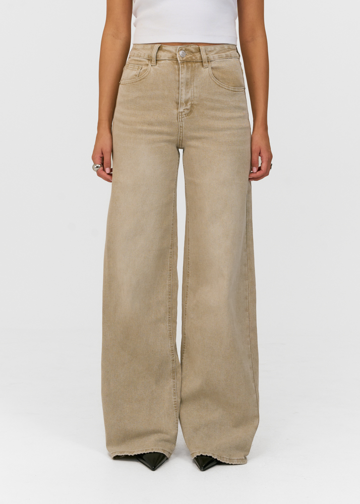 Wide leg stretch jeans