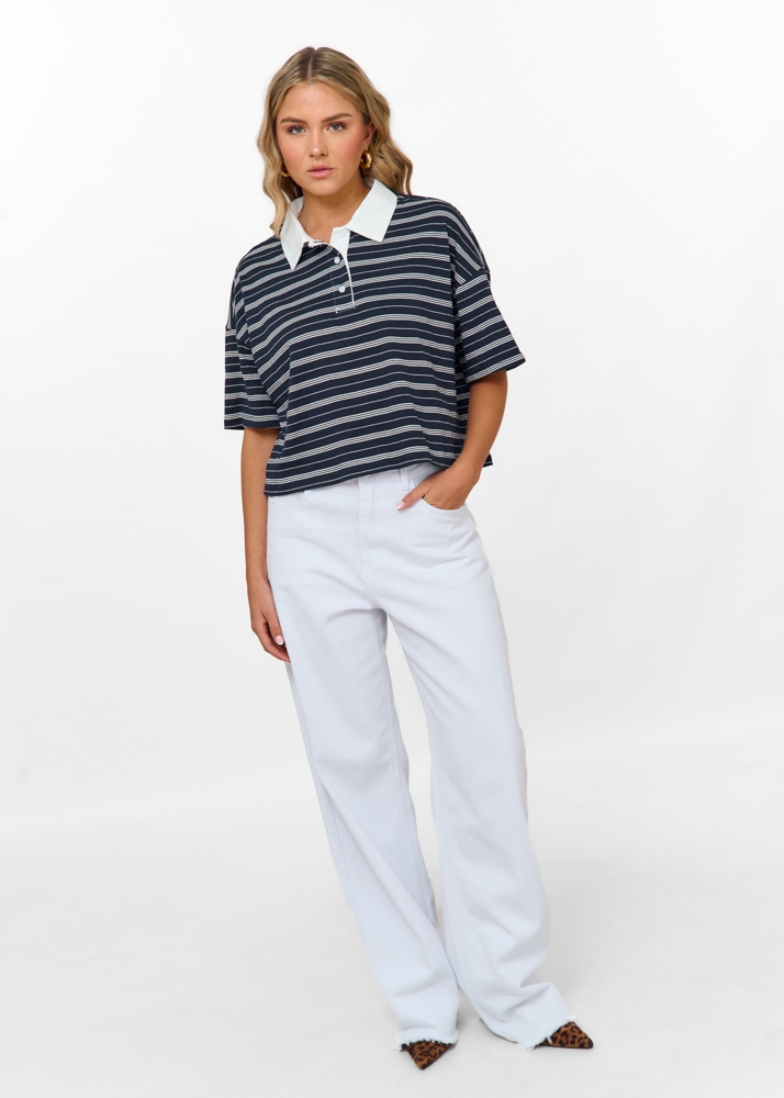 Emma gestreept polo t-shirt
