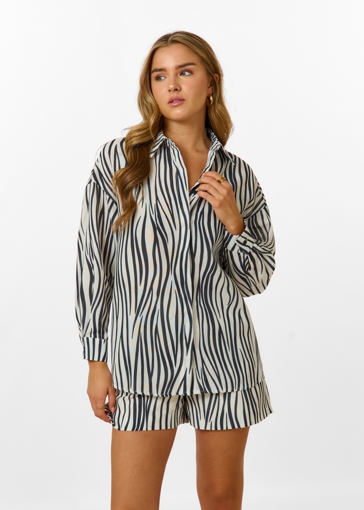 Zebra blouse wit