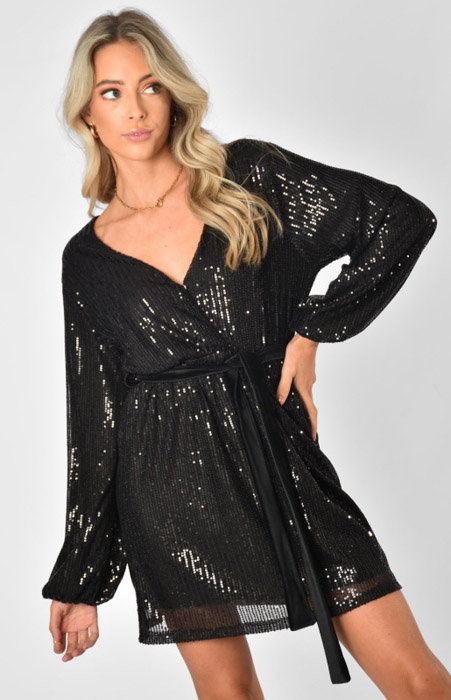 Bibi glitter jurk zwart