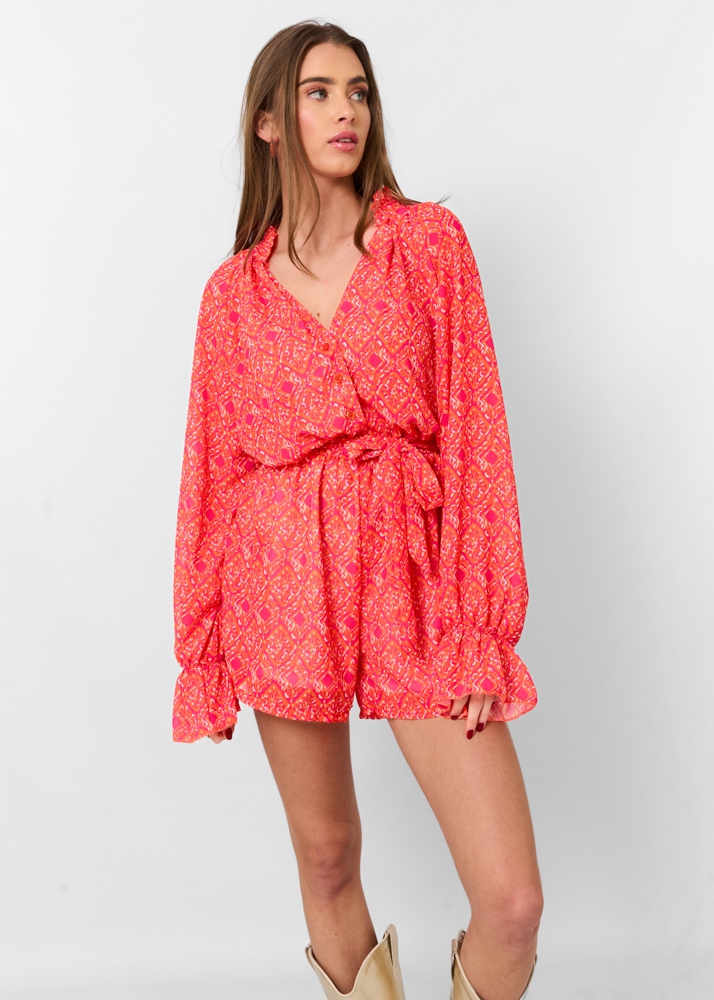 Jazzy playsuit oranje