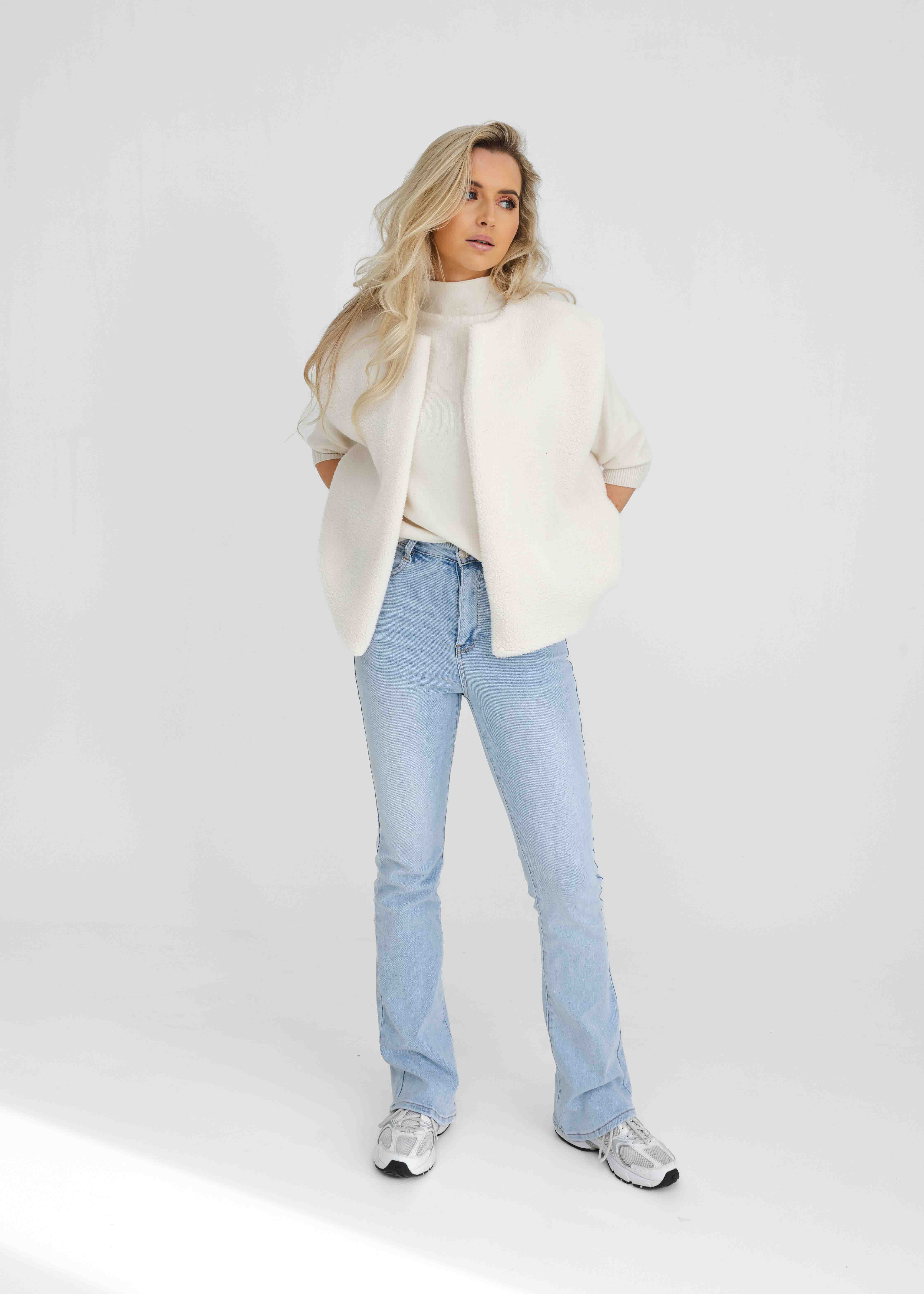 Lela teddy gilet wit