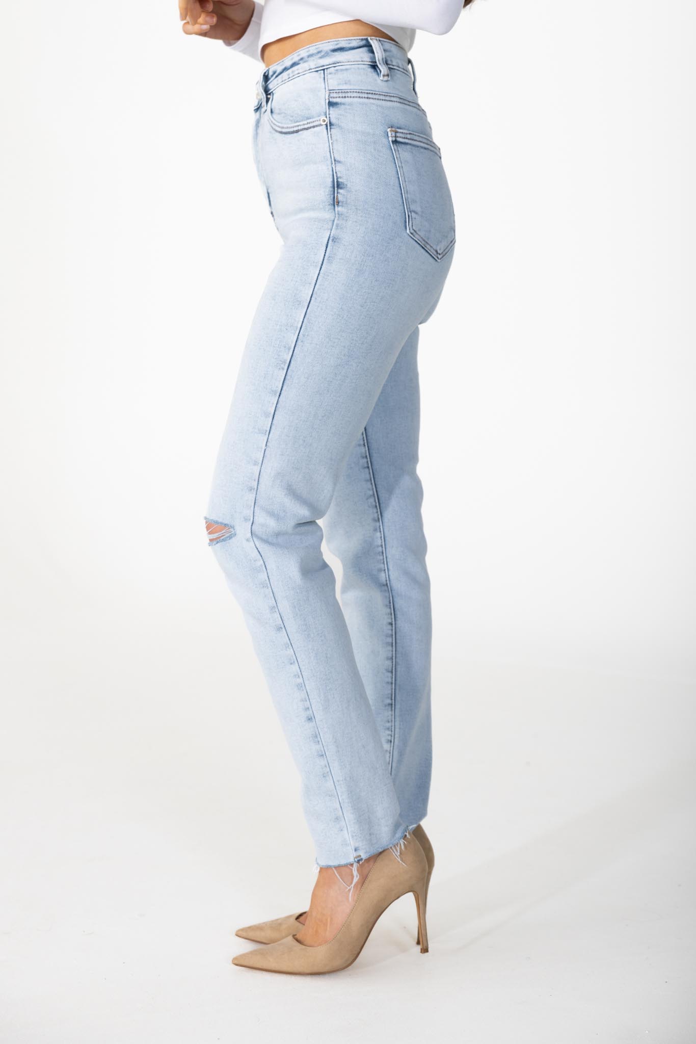 Mom jeans stretch blauw