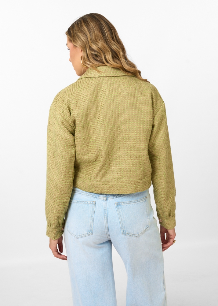 Puck tweed jasje groen