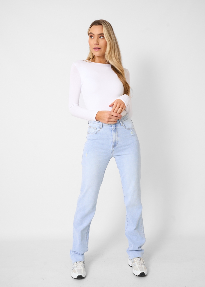 Mia long straight leg blauw