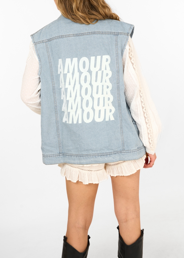 Amour denim gilet