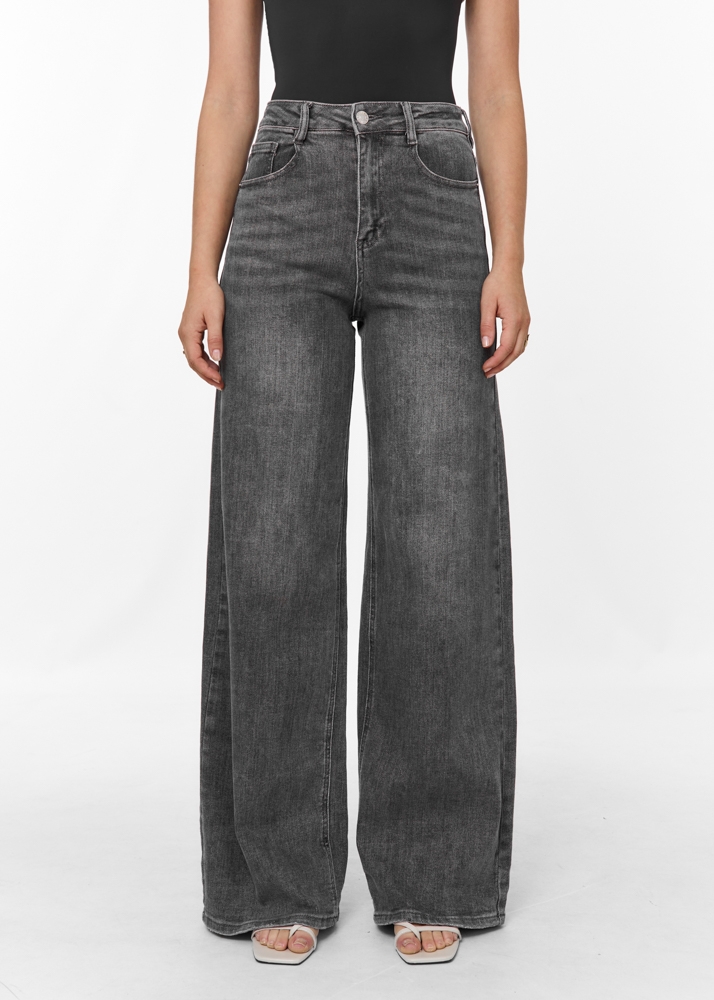 Wide leg stretch jeans
