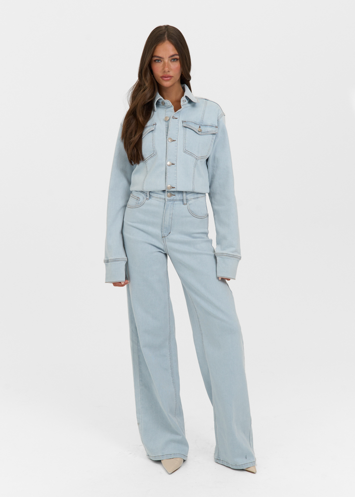 Denim stretch jumpsuit