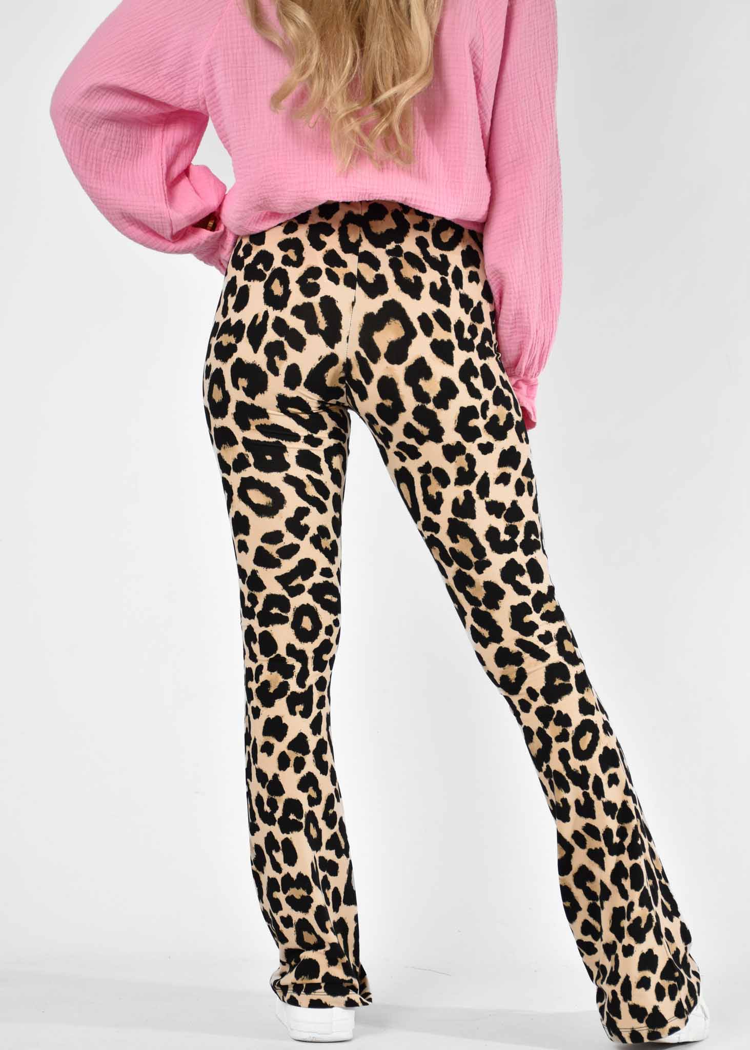 Lies flared broek panter