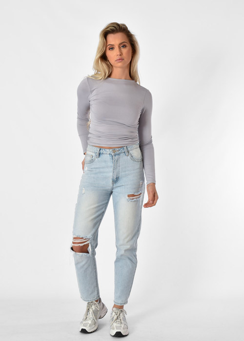 Millie top lichtgrijs