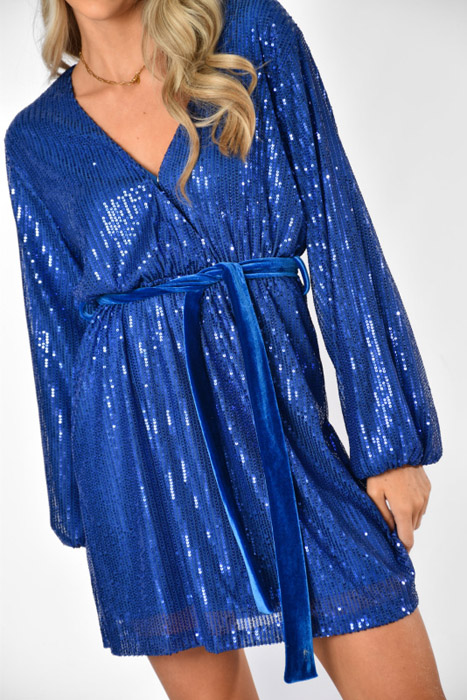 Bibi glitter jurk blauw