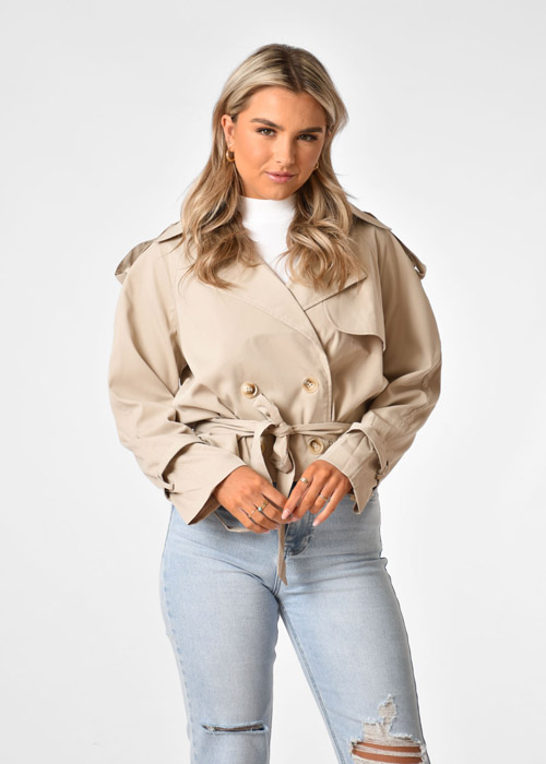 Lola korte trenchcoat beige