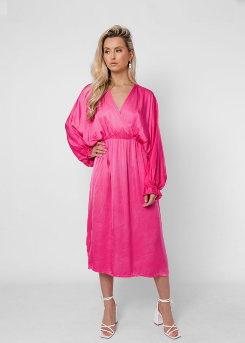 Maud jurk donker roze