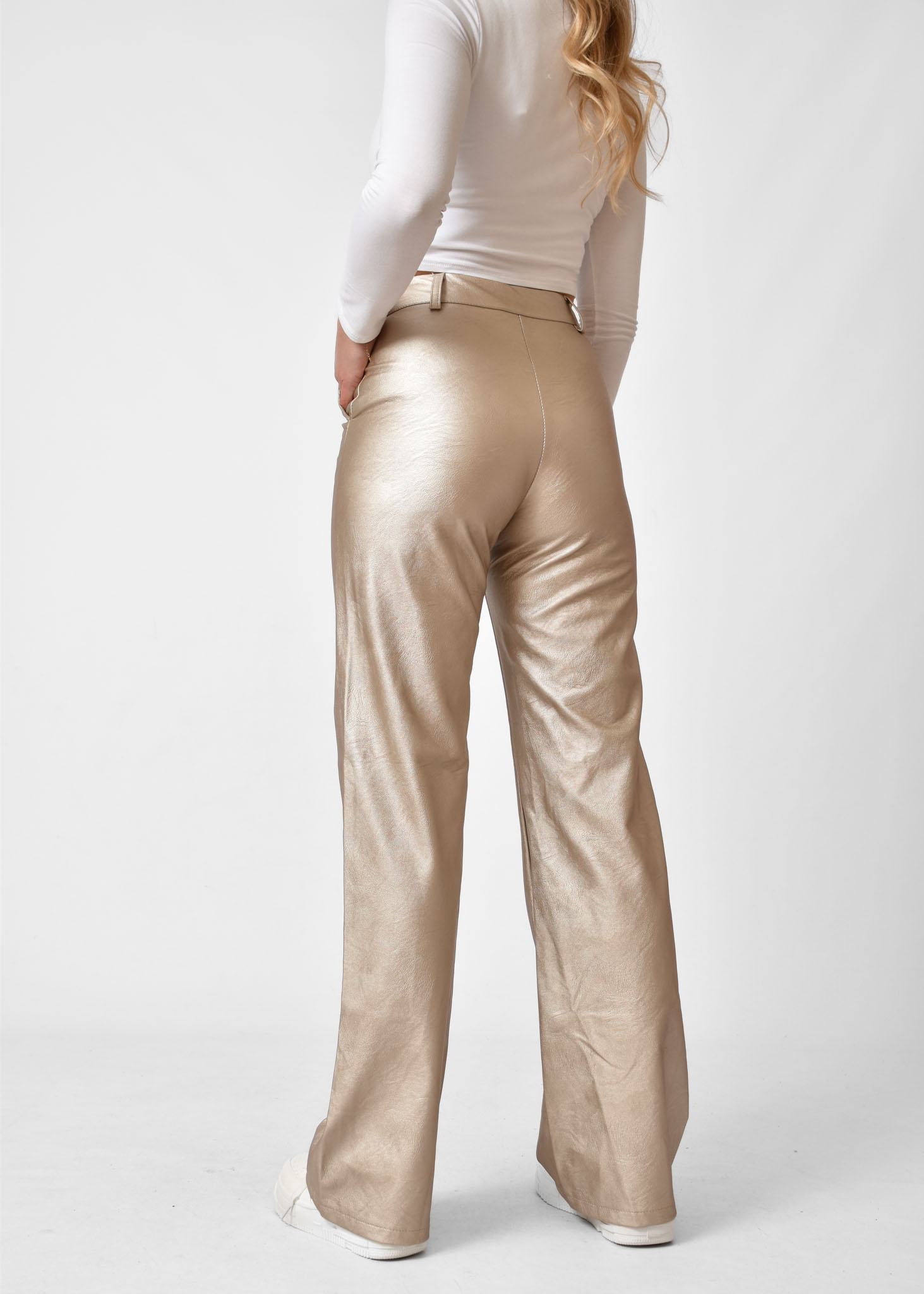 Livia leren broek brons