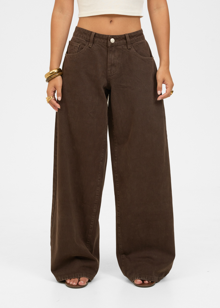 Wide leg classic low waist jeans