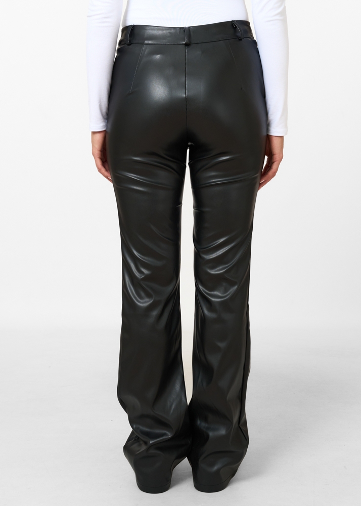 Novie leren broek zwart