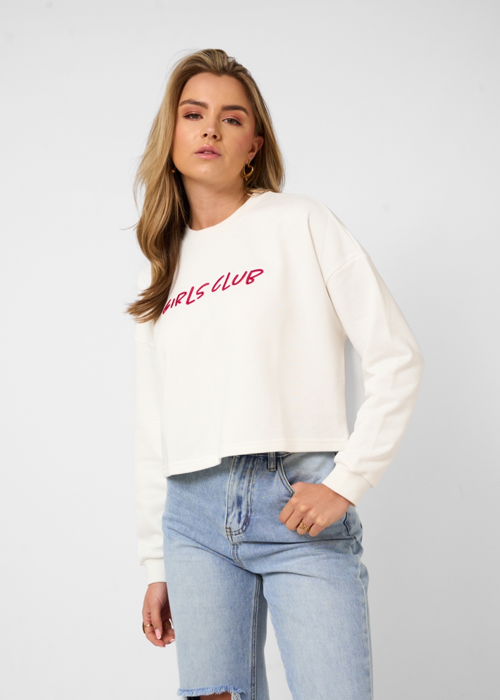 Girls club sweater wit