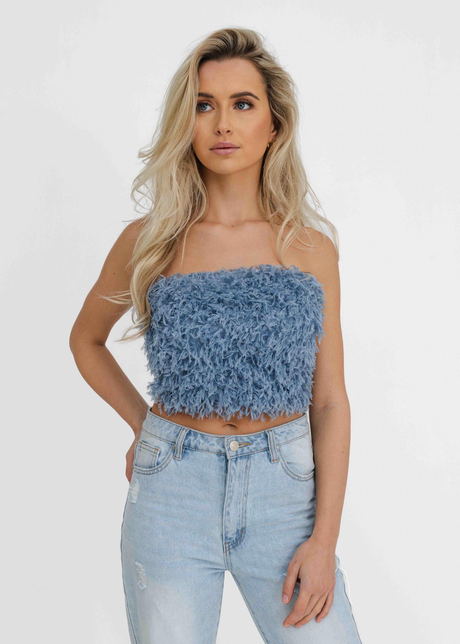 Iconic top lichtblauw