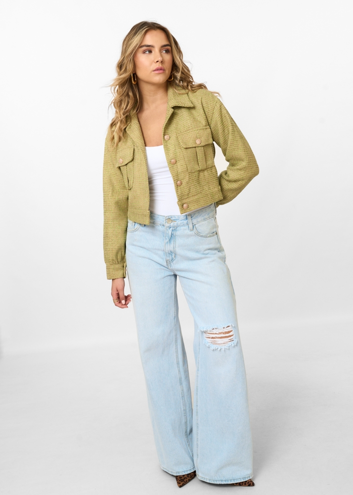 Puck tweed jasje groen