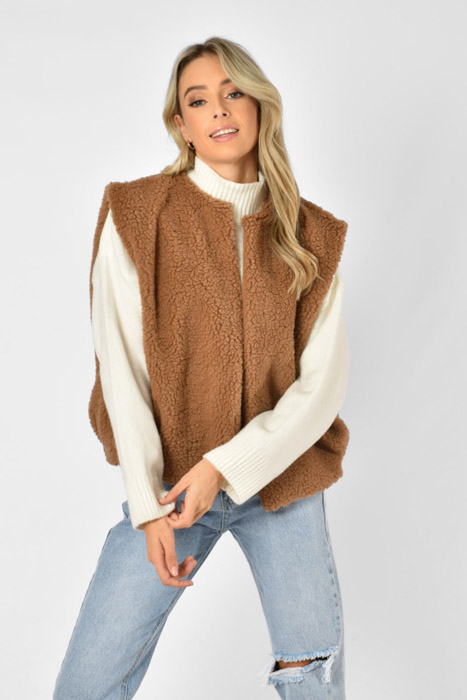 Dewy teddy gilet beige