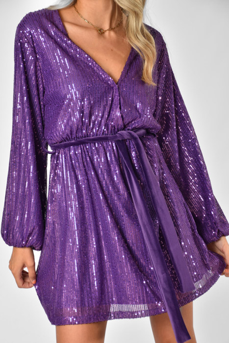 Bibi glitter jurk paars