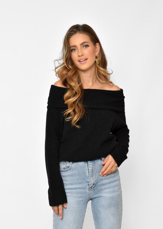 off shoulder trui