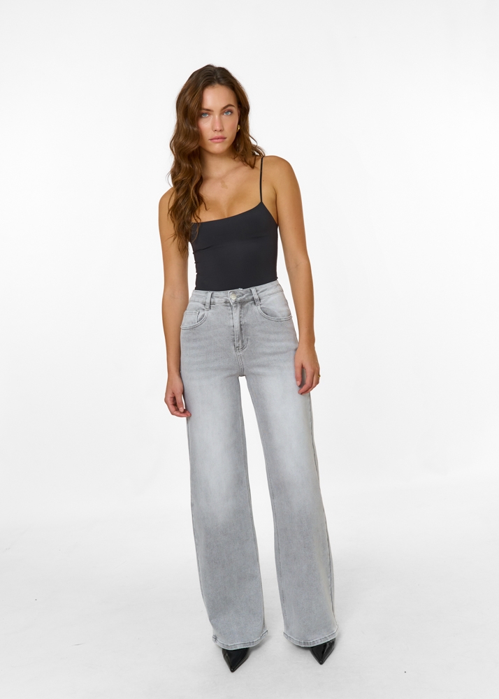 Wide leg stretch jeans