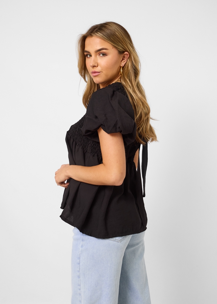 Iris top met pofmouw