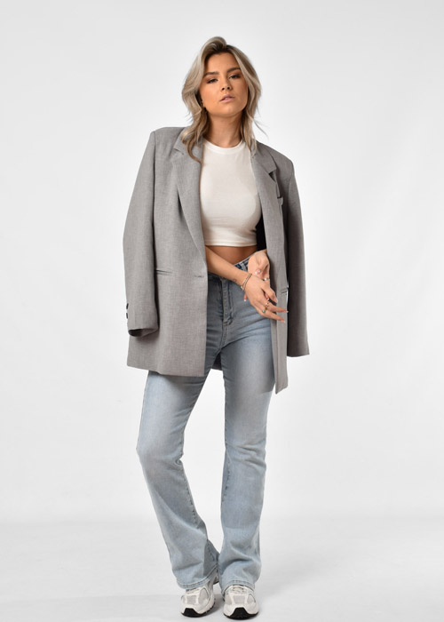Saar blazer lichtgrijs