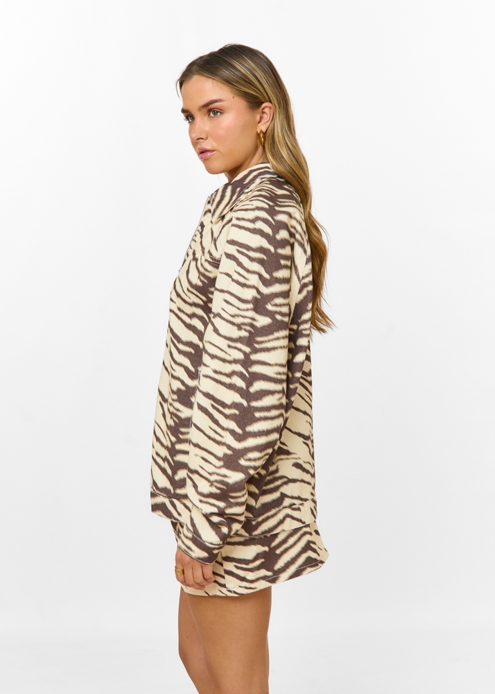 Zebra oversized denim jacket