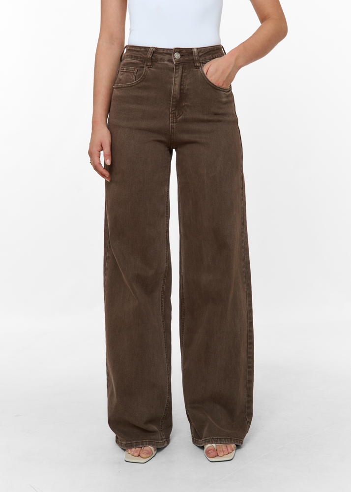 Wide leg stretch jeans