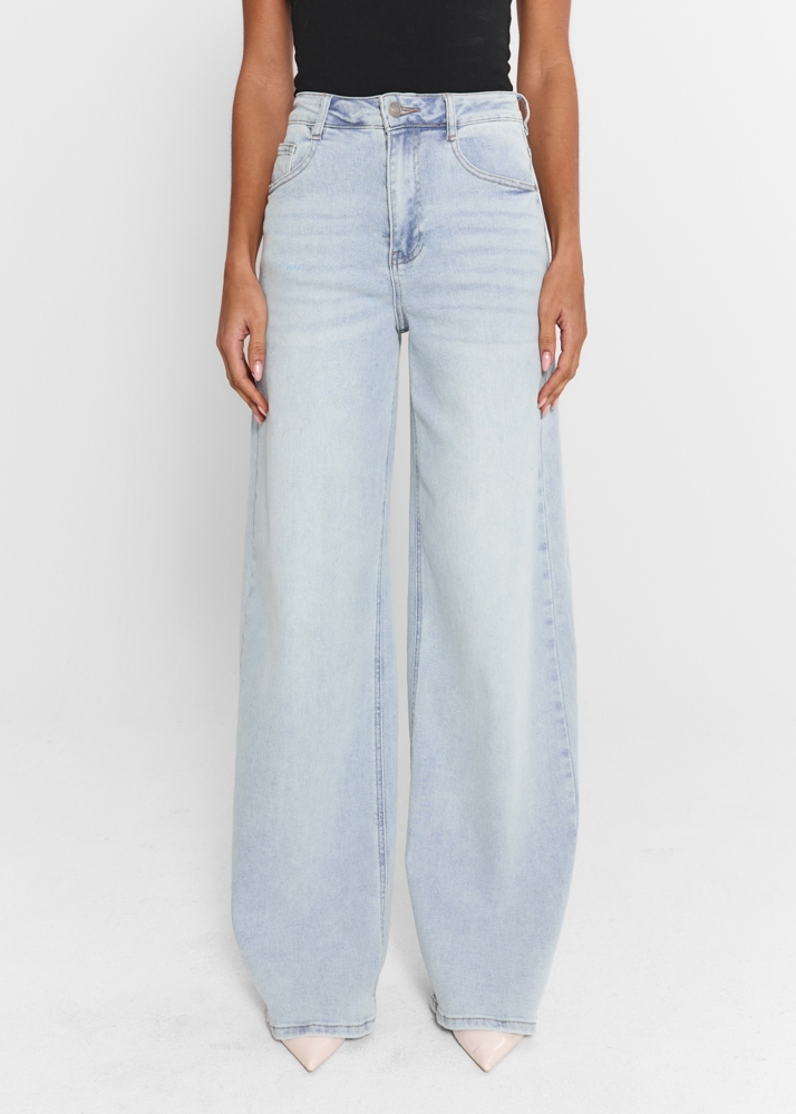 Wide leg stretch jeans