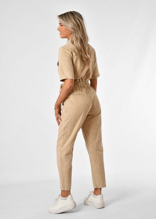 Olivia jumpsuit spijker beige 