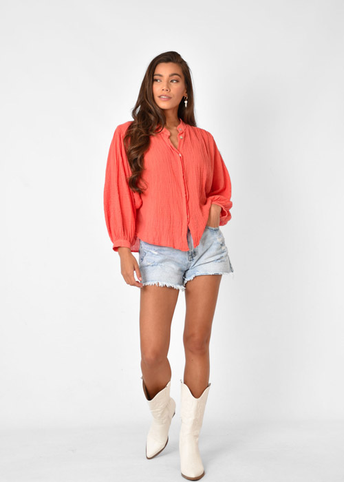 Feline blouse oranje