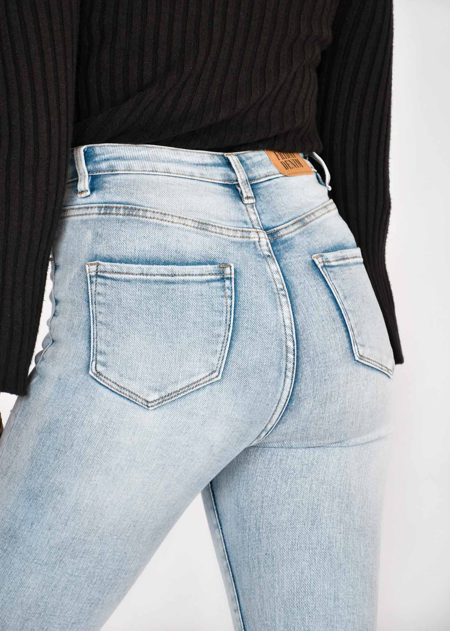 Skinny jeans destroyed blauw