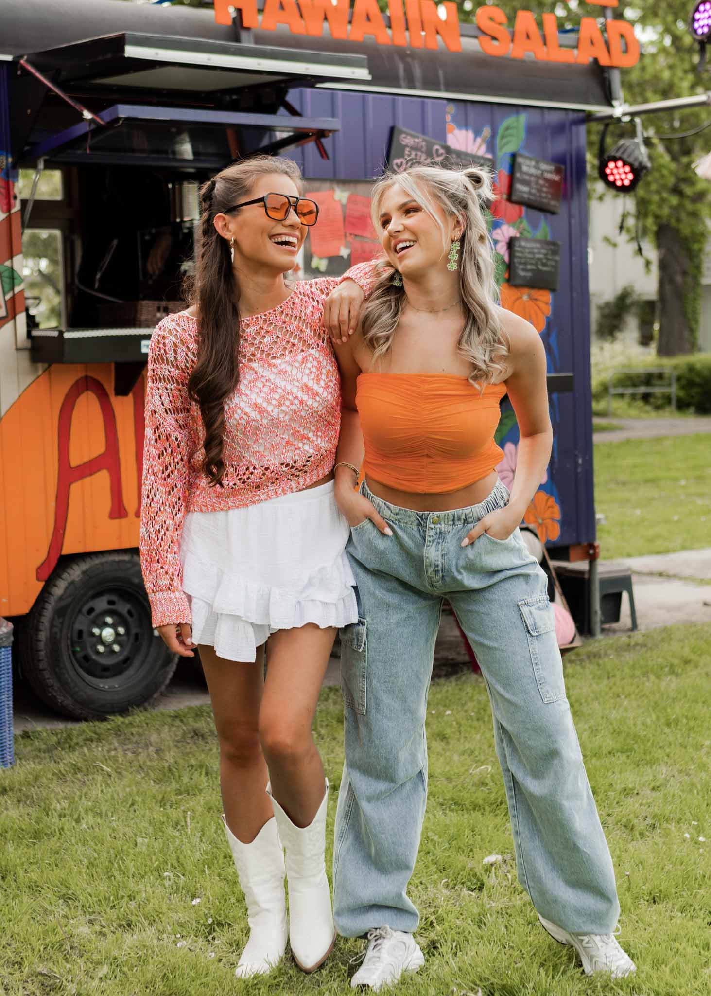 Jitske bandeau top oranje