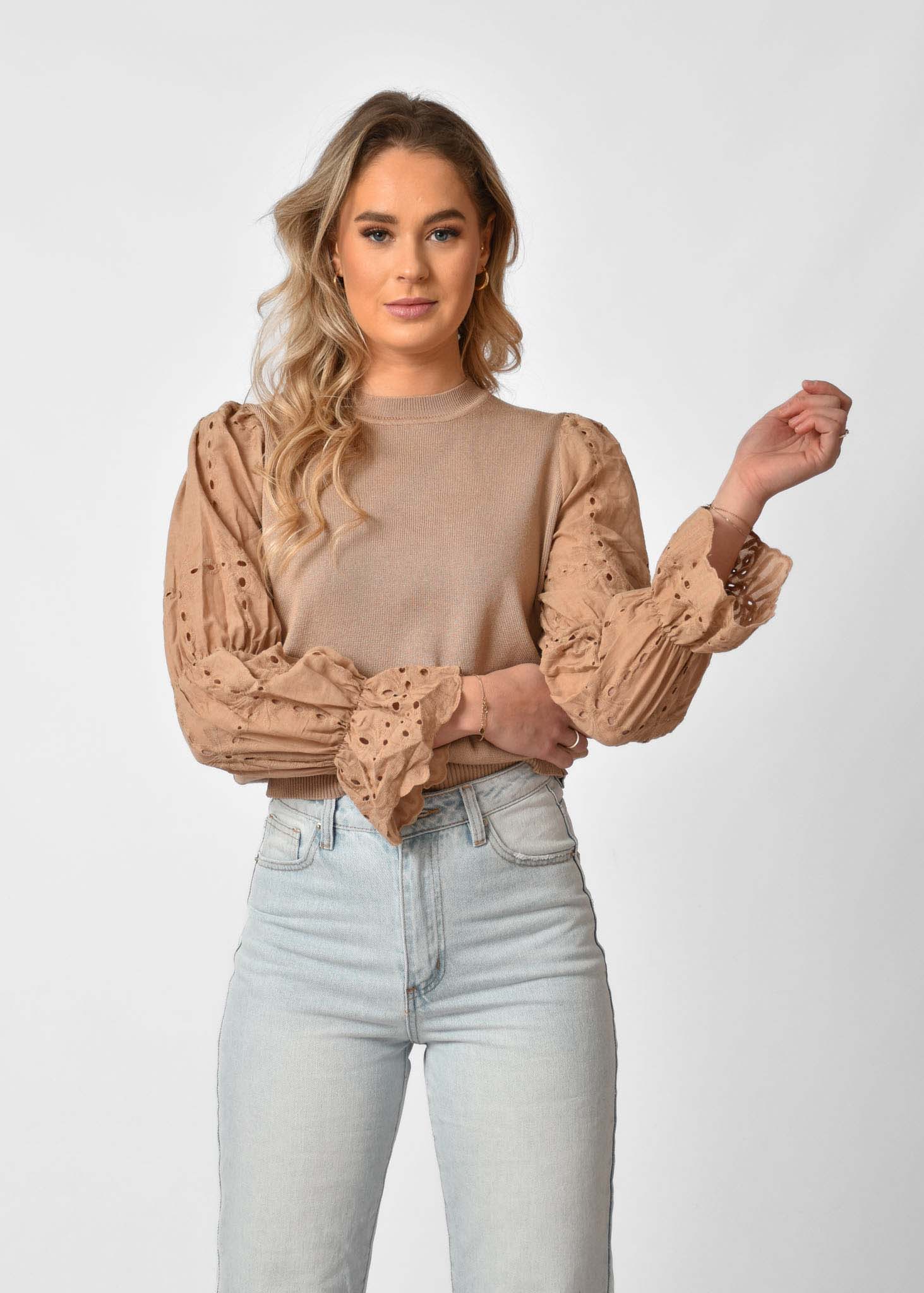 Feline trui taupe 