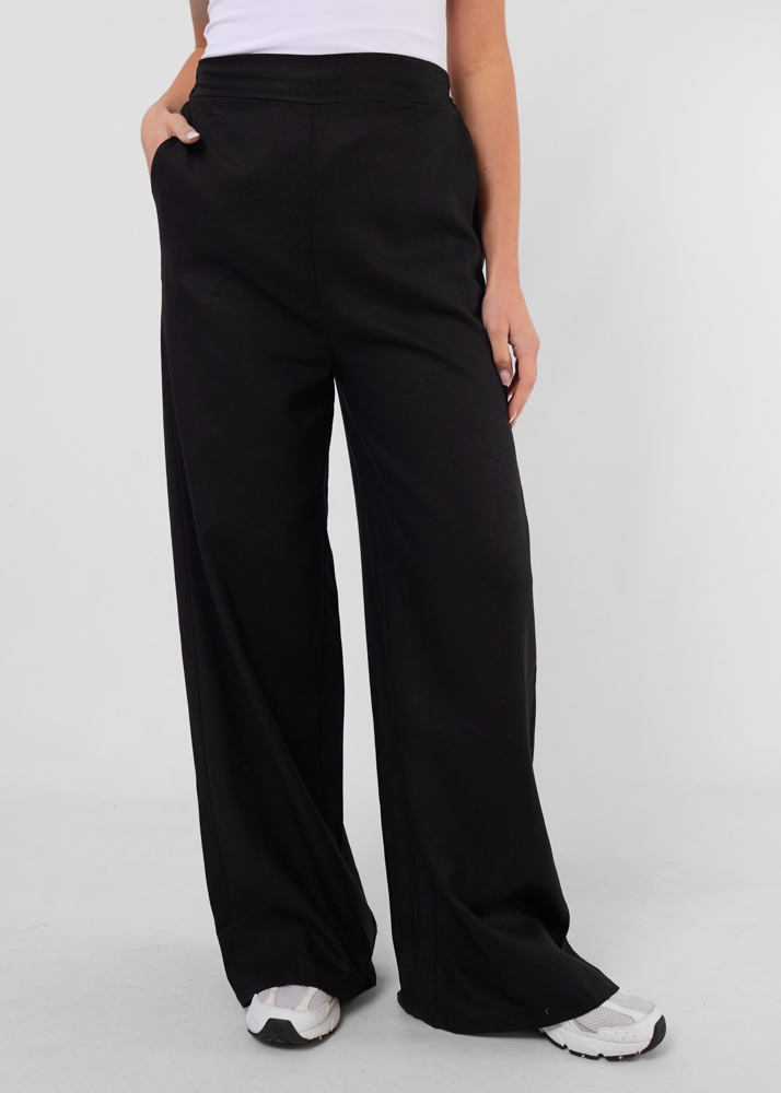 Marit linnenlook broek zwart S 264015-zwart-S