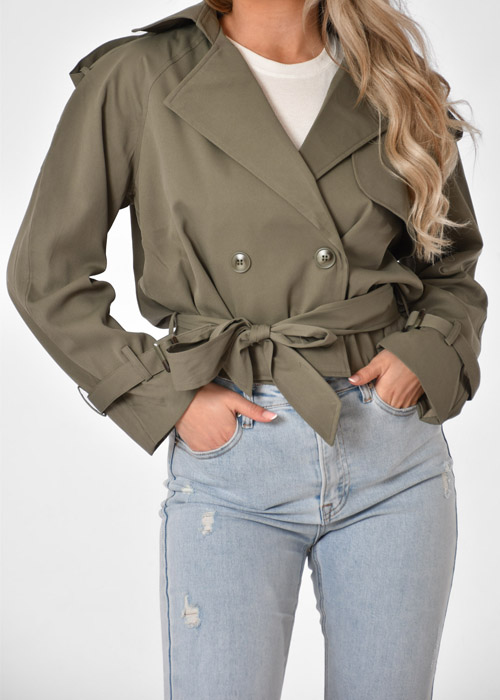 Lola korte trenchcoat groen
